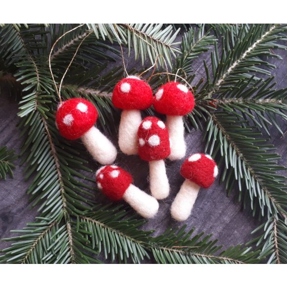 Karácsonyfadísz készítő alkotócsomag - tűnemezelt gombák